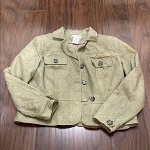 Worthington Sage Green Subtle Snakeskin Pattern Blazer Jacket